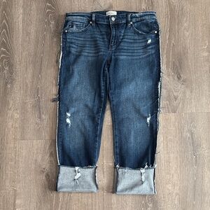 KanCan Cuffed Distressed Blue Jeans